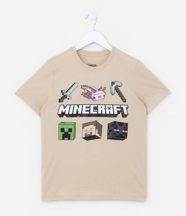 Camiseta Infantil com Estampa do Minecraft - Tam 5 a 14 anos