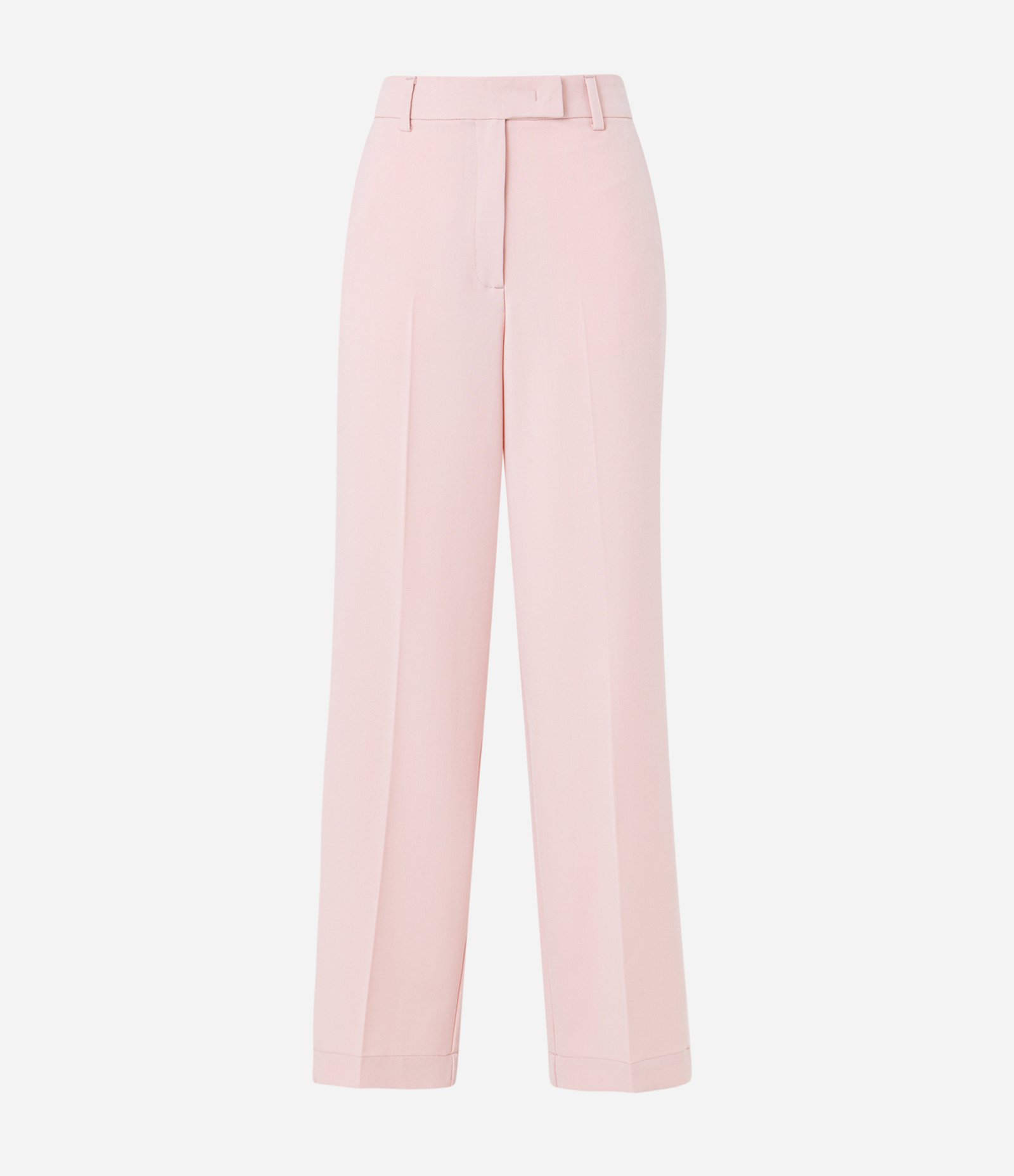 Calça Reta Alfaiatada com Passantes no Cós e Fechamento Frontal Rosa Claro 5