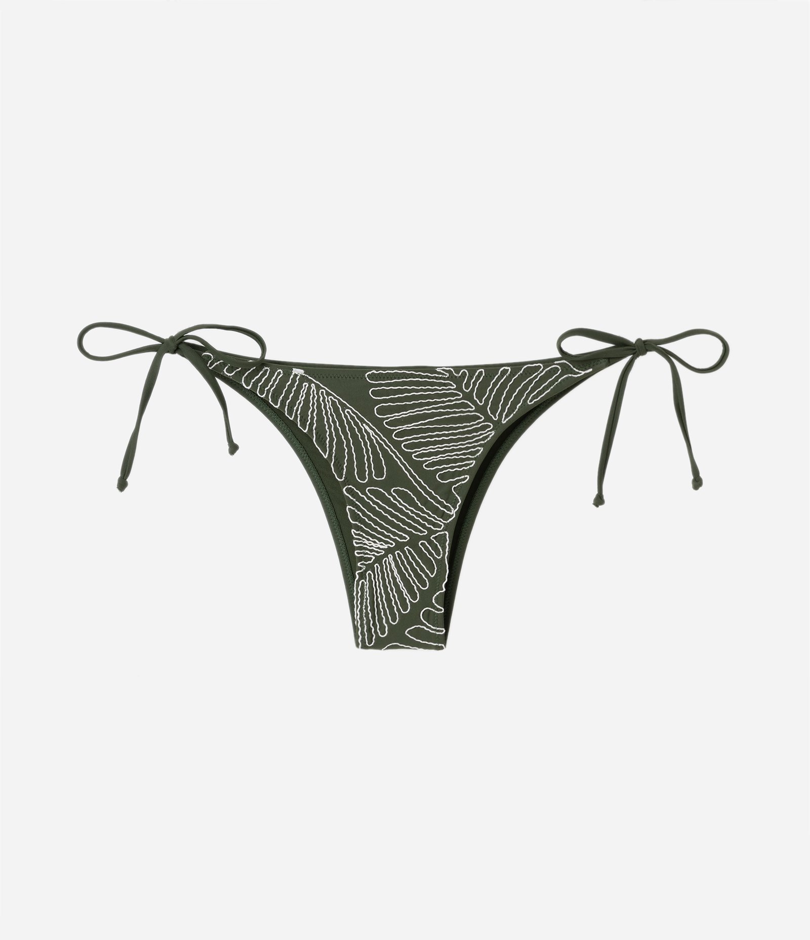 Biquíni Calcinha Lacinho com Folhagens Bordadas Verde 5