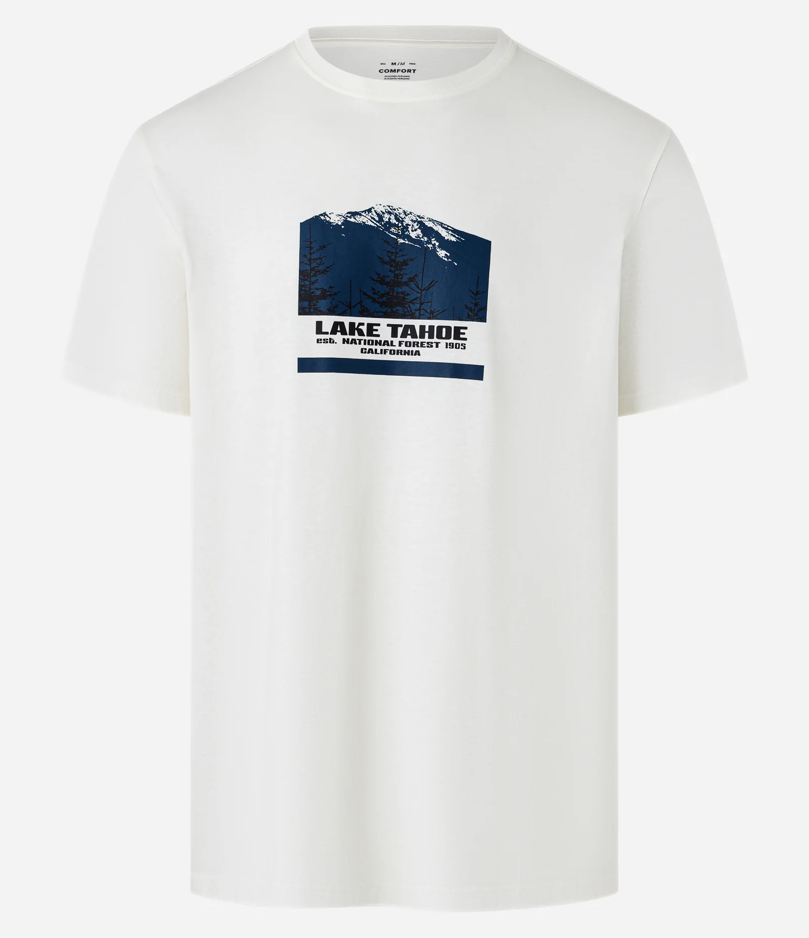 Camiseta Comfort em Algodão Peruano com Estampa Lake Tahoe Branco 4