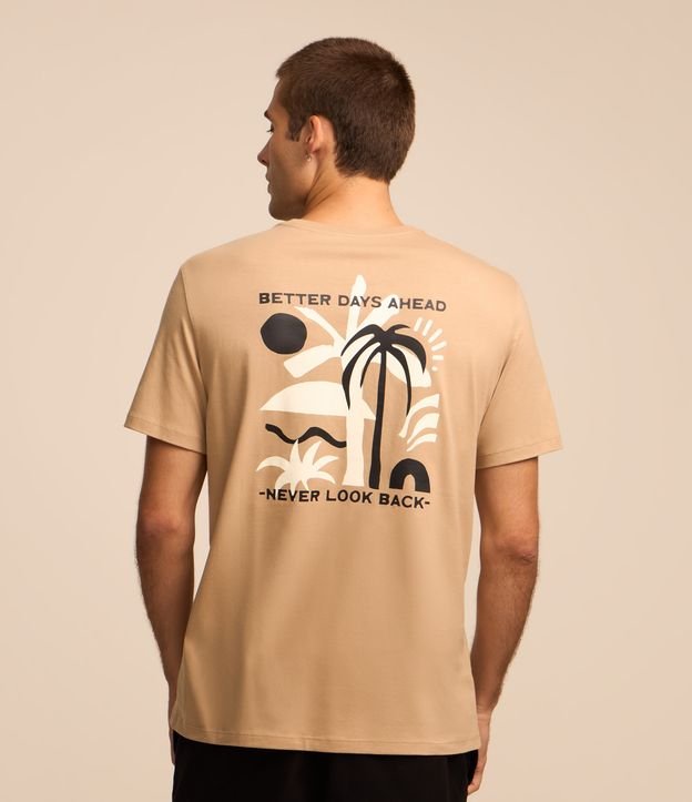 Camiseta Comfort em Algodão Peruano com Estampa de Coqueiro