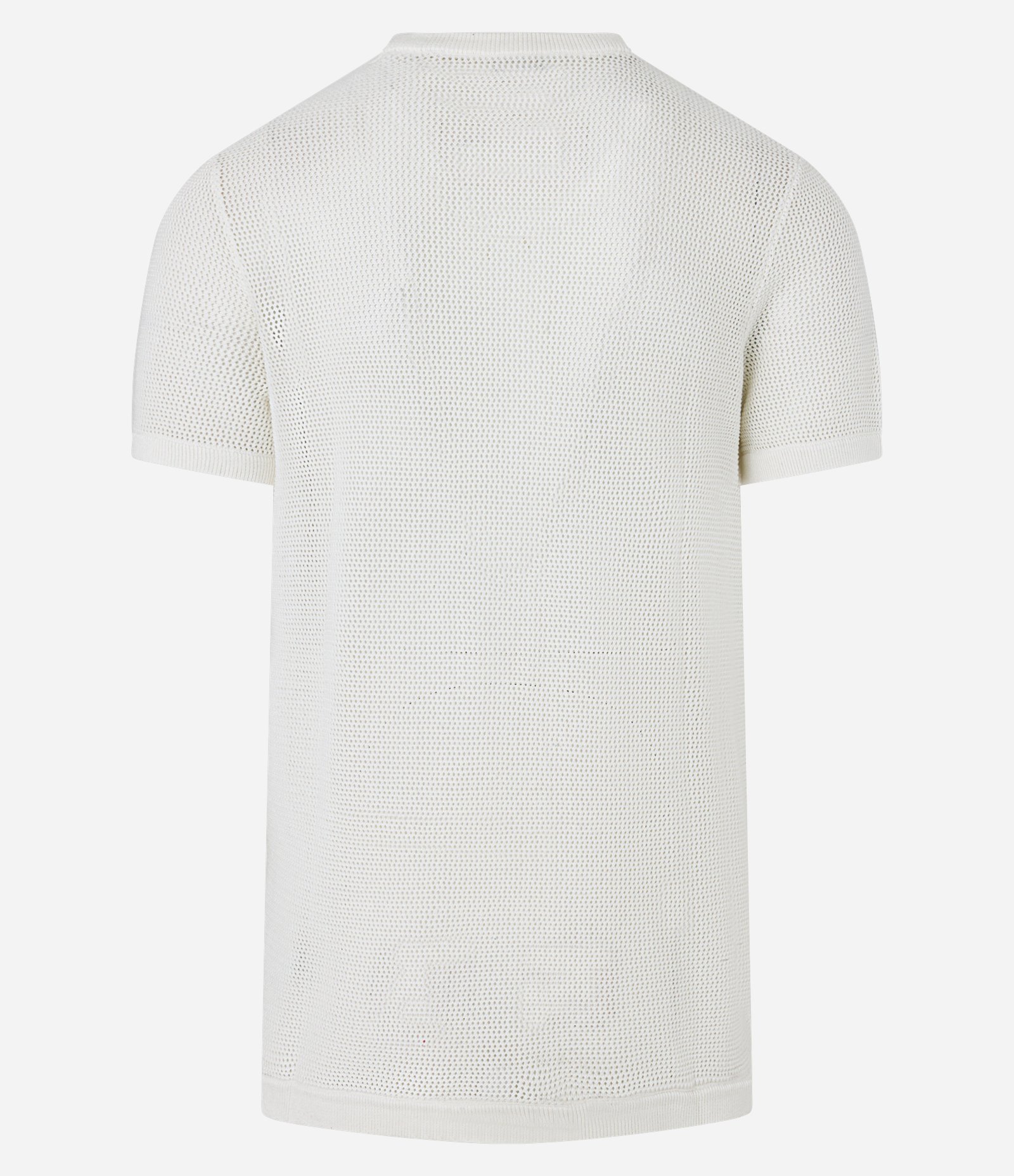 Camiseta Regular em Tricô Vazado Branco 9