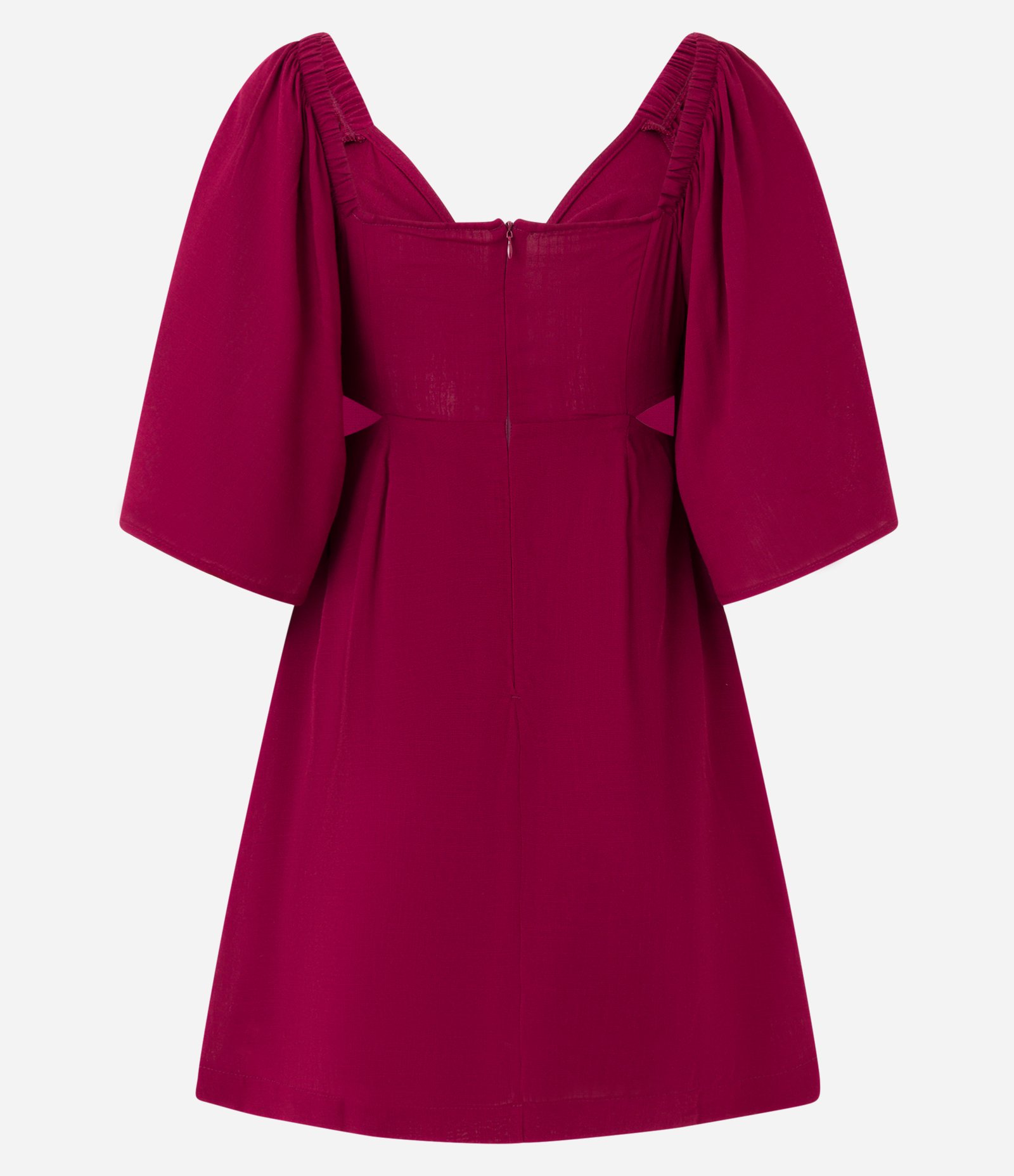 Vestido Curto em Viscose com Manga Ampla e Amarração Frontal 6