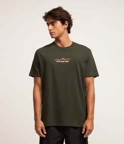 Camiseta Comfort em Algodão com Estampa Lettering