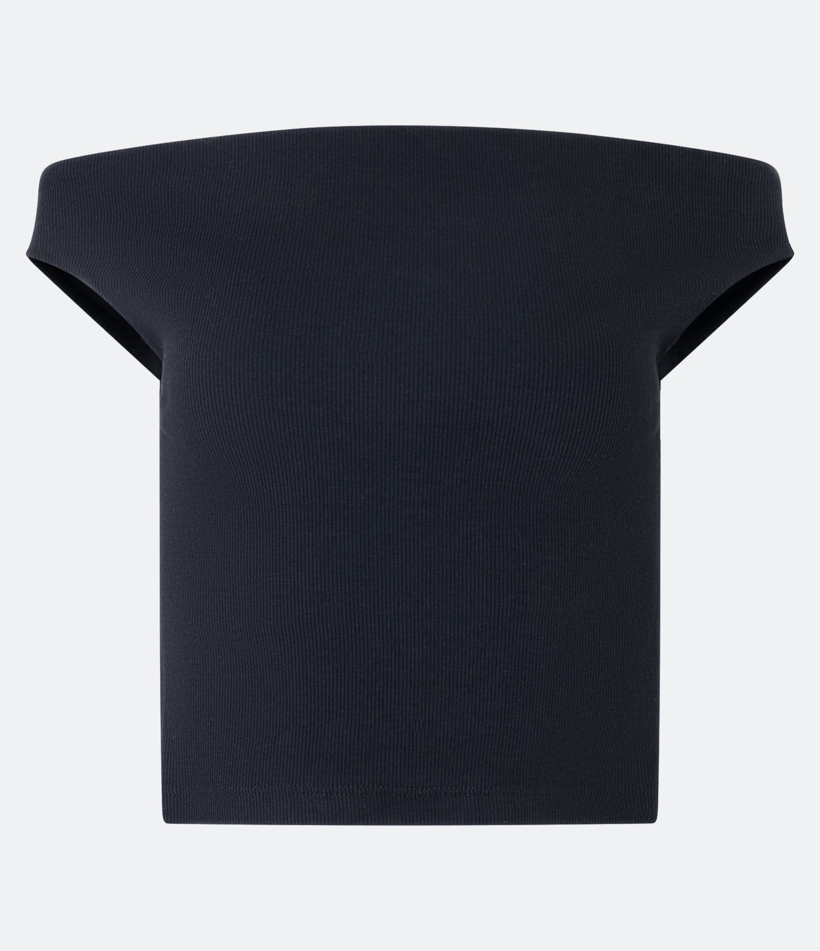 Blusa Ombro a Ombro em Ribana em Mangas Preto 5