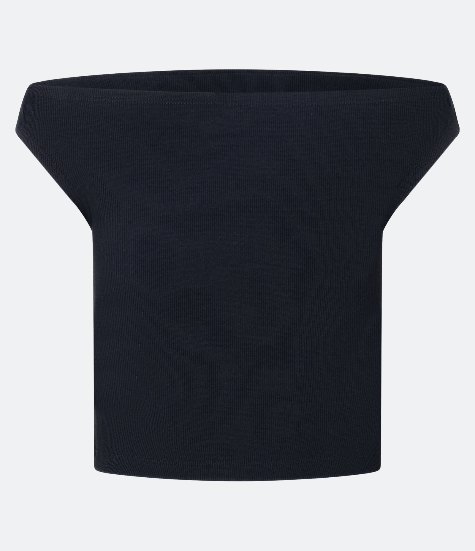 Blusa Ombro a Ombro em Ribana em Mangas Preto 7