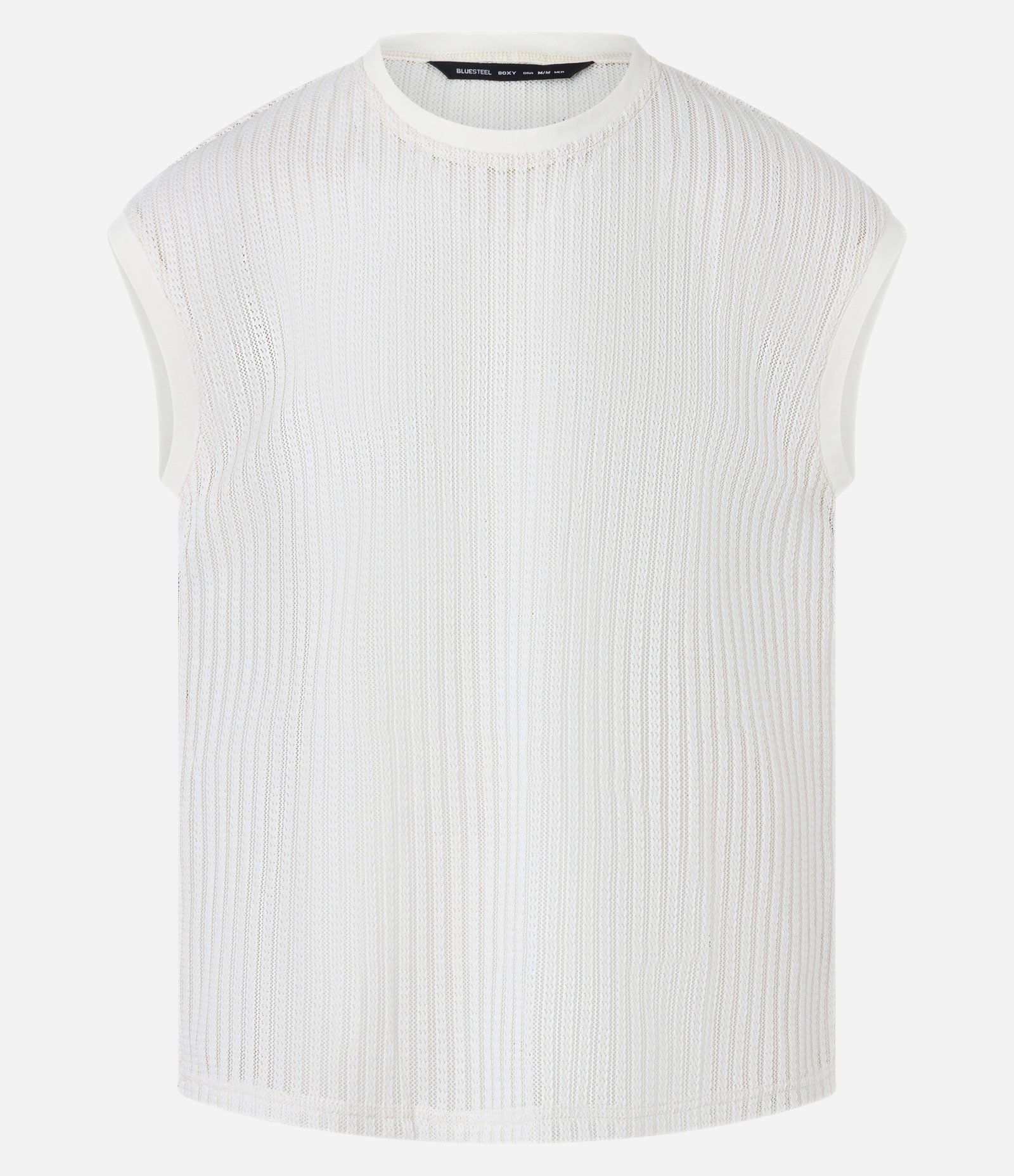 Regata Boxy com Textura Contrastante e Gola Redonda Branco 5