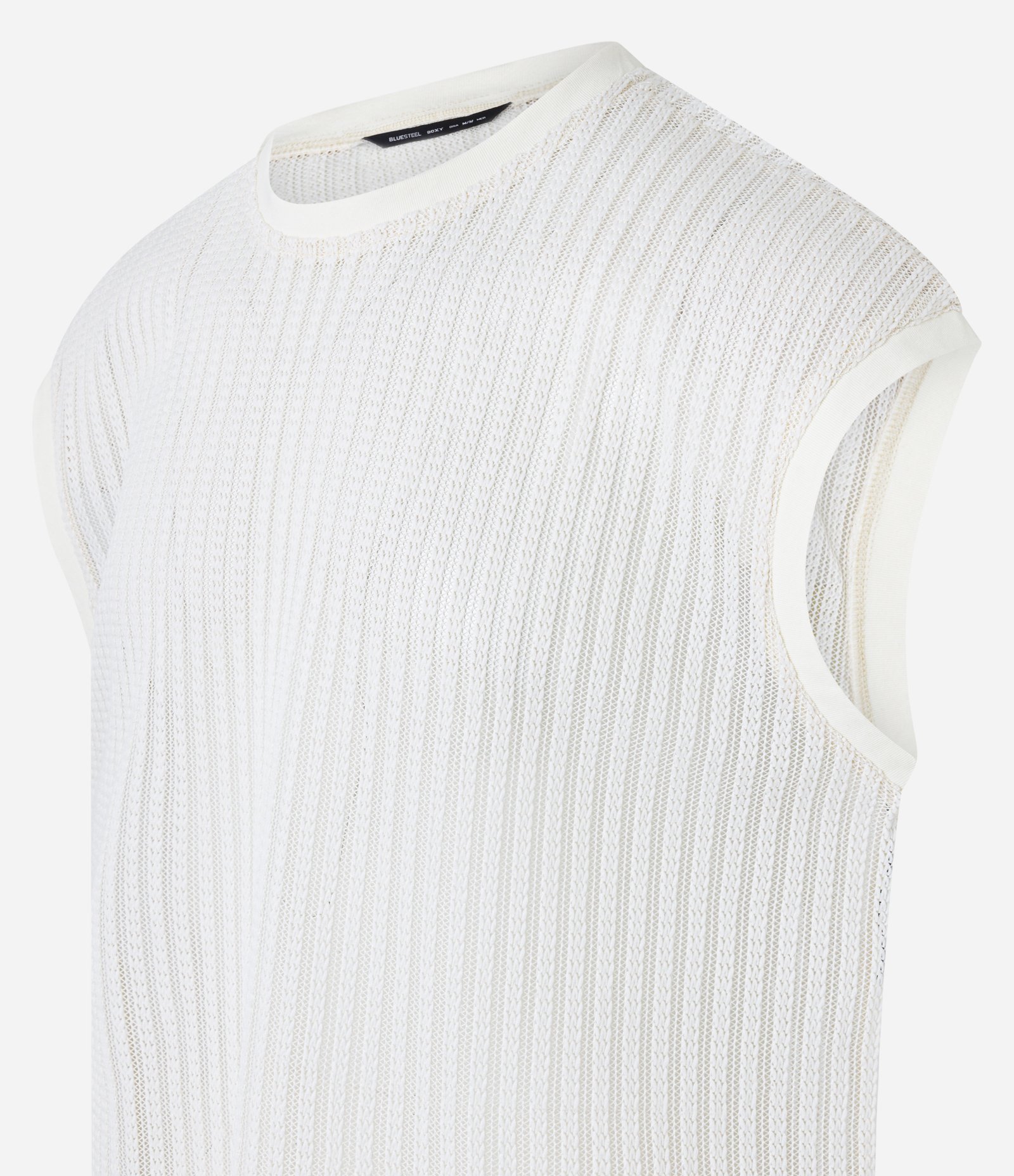 Regata Boxy com Textura Contrastante e Gola Redonda Branco 6