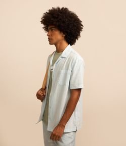 Camisa Relaxed em Tricoline com Textura Bowling