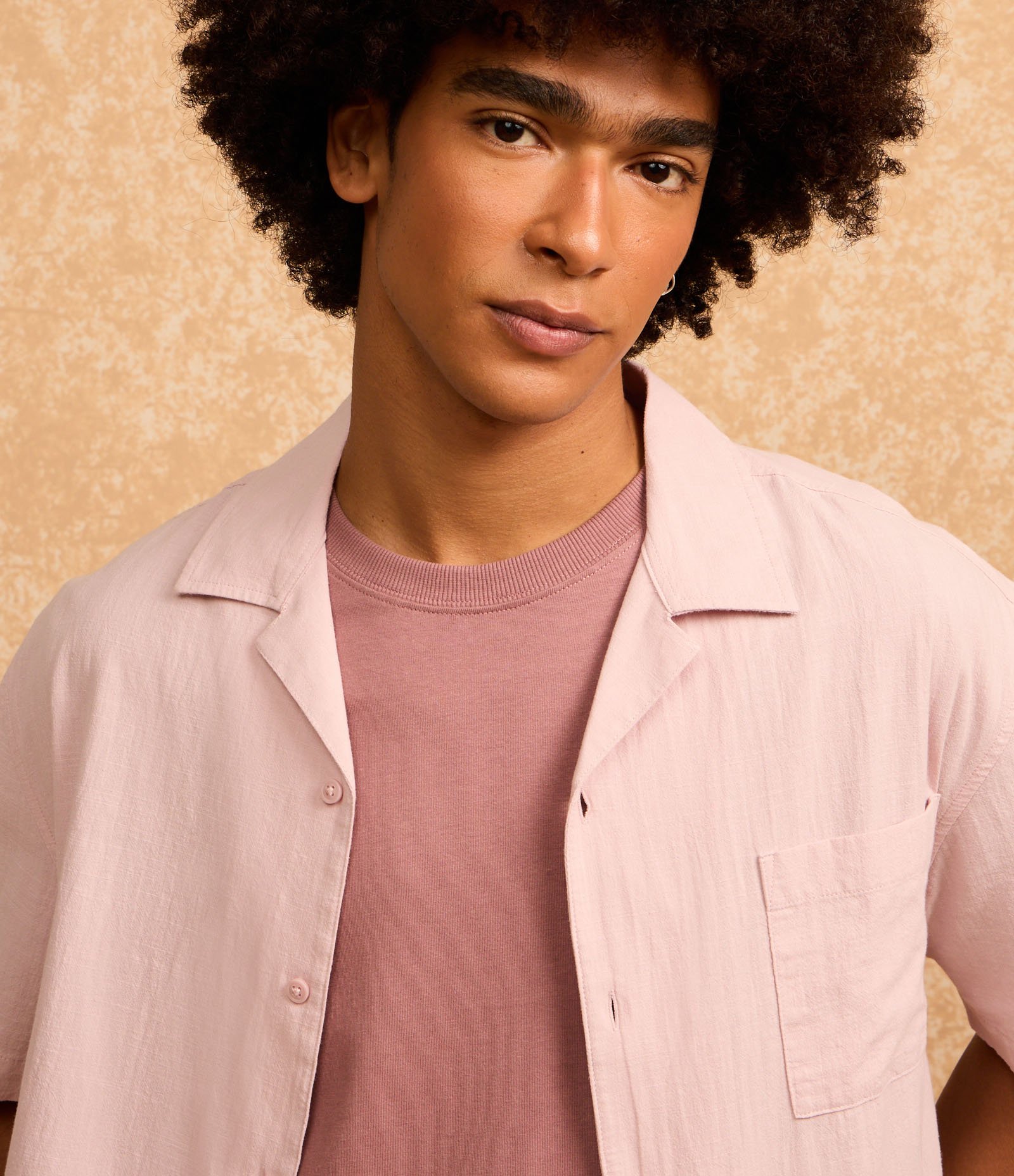 Camisa Relaxed em Tricoline com Textura Bowling Rosa 5