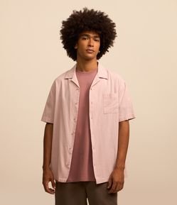 Camisa Relaxed em Tricoline com Textura Bowling