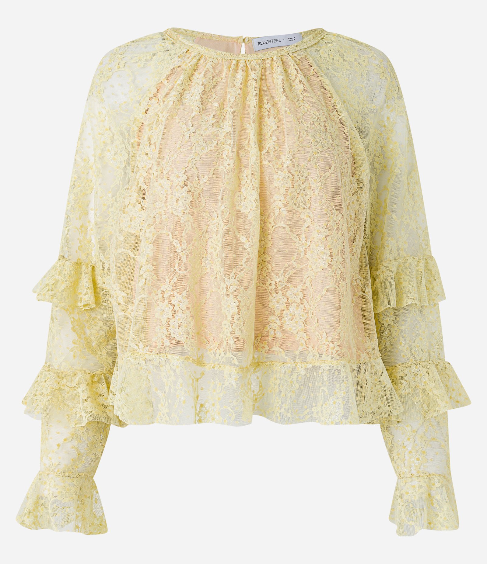 Blusa Bata com Textura Floral e Babados 5