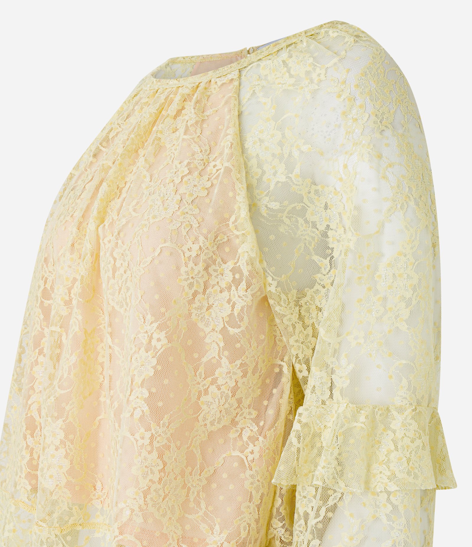 Blusa Bata com Textura Floral e Babados 6