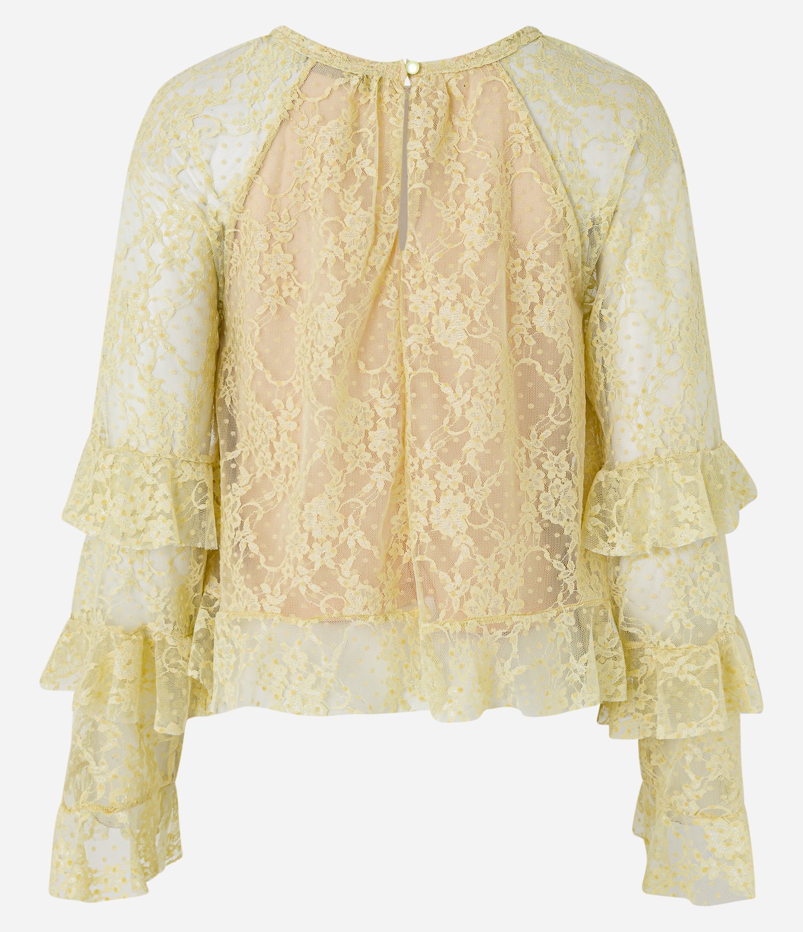 Blusa Bata com Textura Floral e Babados 7