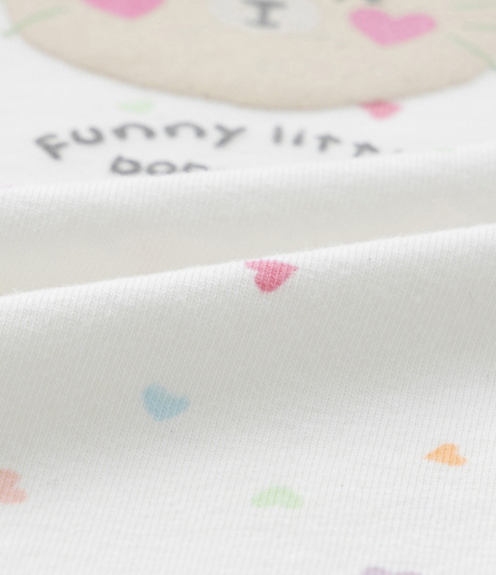 Body Infantil em Algodão com Estampa de Gatinha e Corações - Tam RN a 18 meses Branco Neve 3