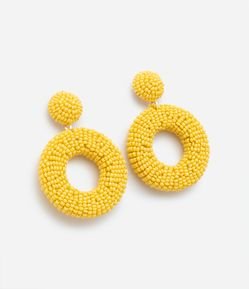 Brinco com Base e Pingente de Argola em Miçanga