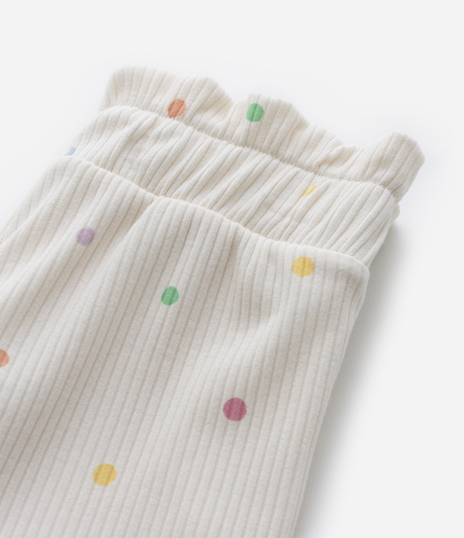 Short Clochard Infantil Canelado com Estampa Poá - Tam 1 a 5 Anos Bege 4