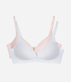 Kit 02 Sutiãs Com Bojo Sem Aro em Microfibra DelRio