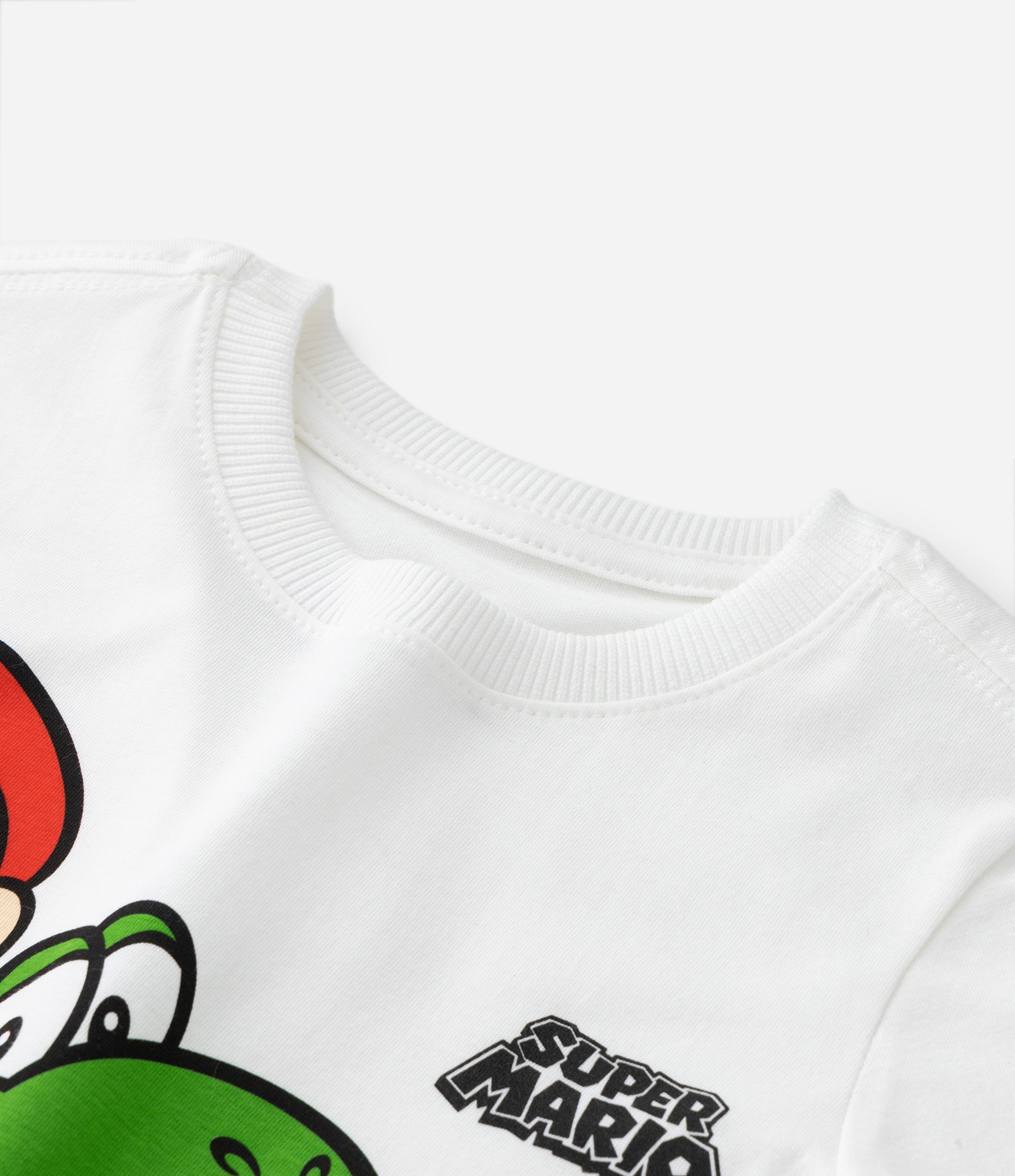 Camiseta Infantil com Estampa Mario e Yoshi - Tam 03 a 08 Anos Branco 4