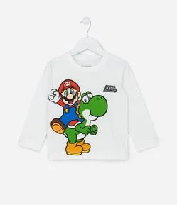 Camiseta Infantil com Estampa Mario e Yoshi - Tam 03 a 08 Anos