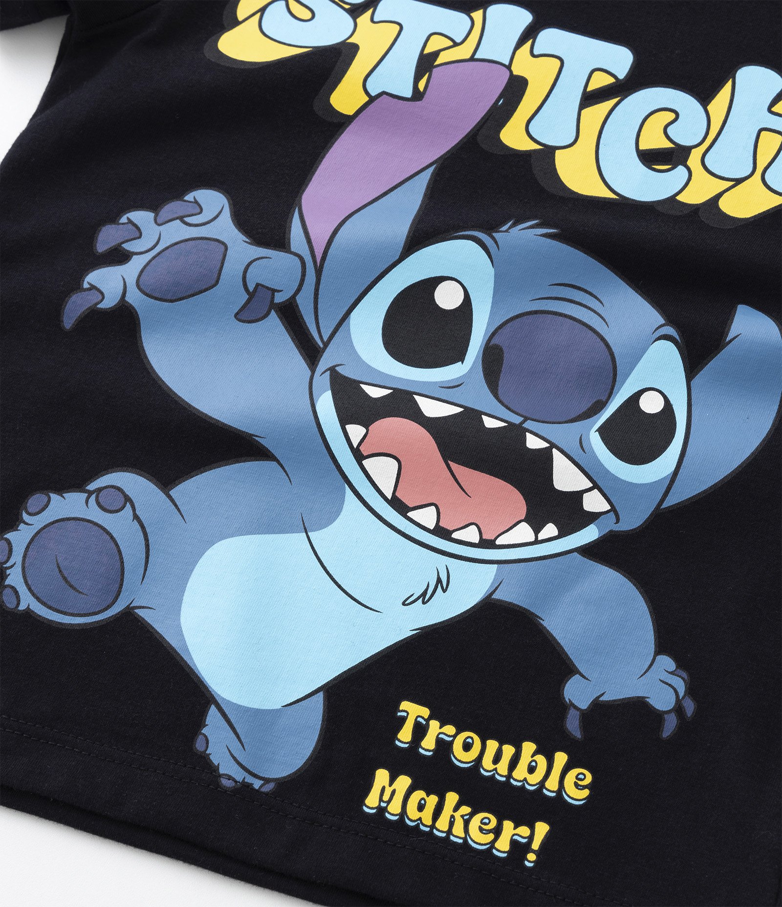 Camiseta Infantil com Estampa do Stitch - Tam 1 a 5 anos Preto 3