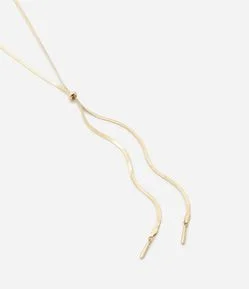 Colar Gravata em Metal Sem Padronagem Fita Italiana com Regulagem