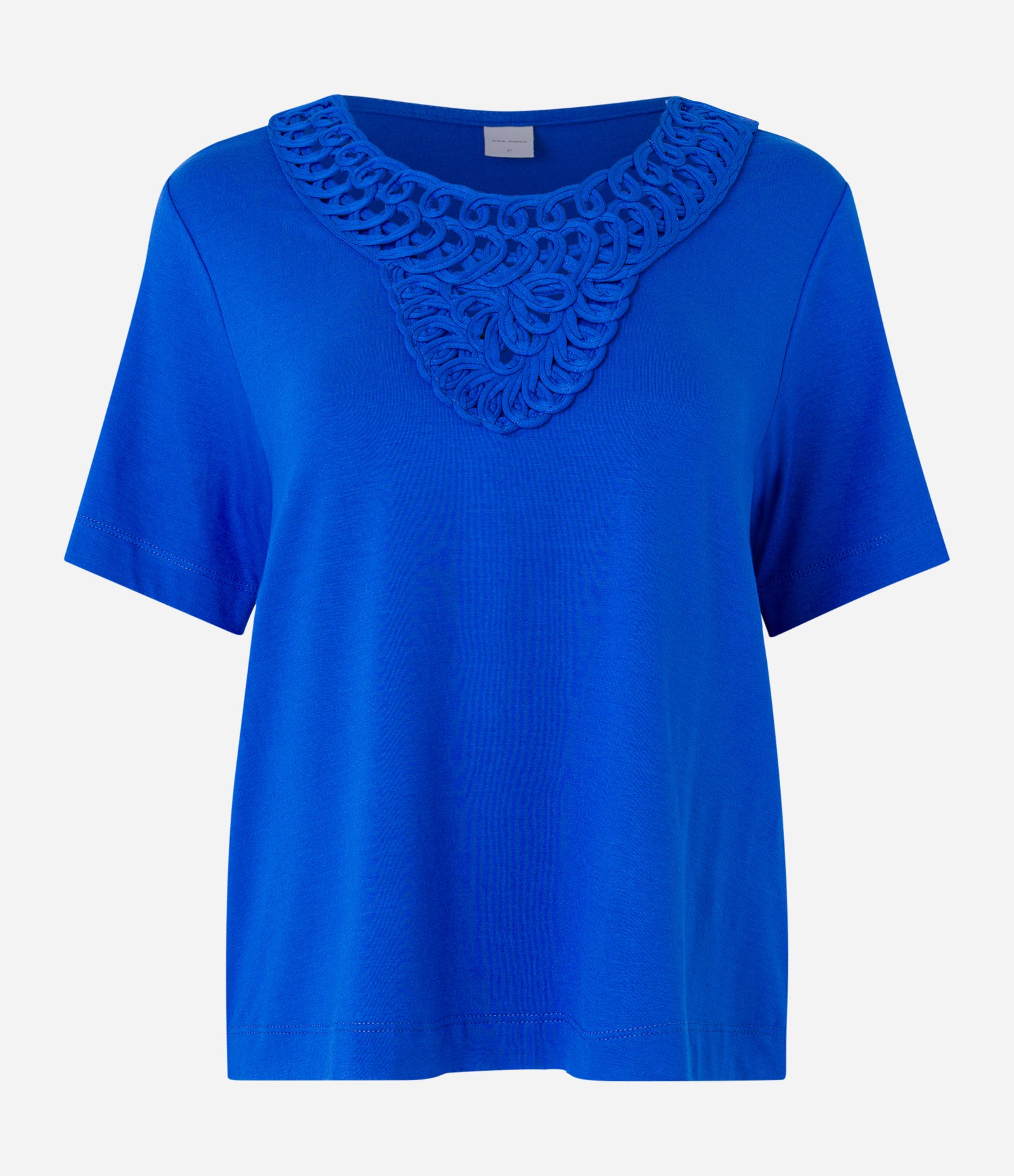 Blusa em Viscose com Detalhe Texturizado na Gola Azul 5