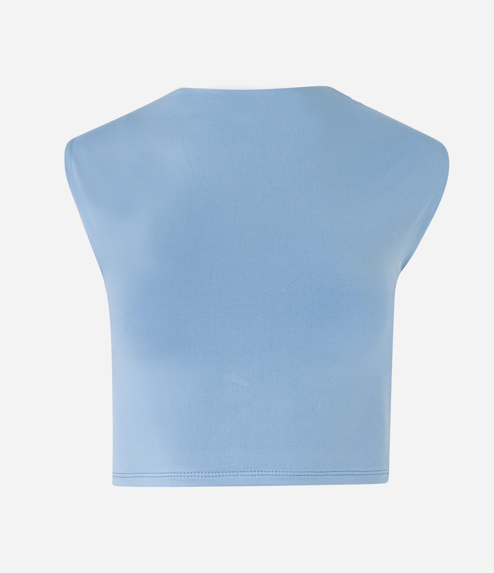 Blusa em Jersey com Costas Abertas e Sem Mangas Azul 5