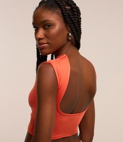 Blusa em Jersey com Costas Abertas e Sem Mangas