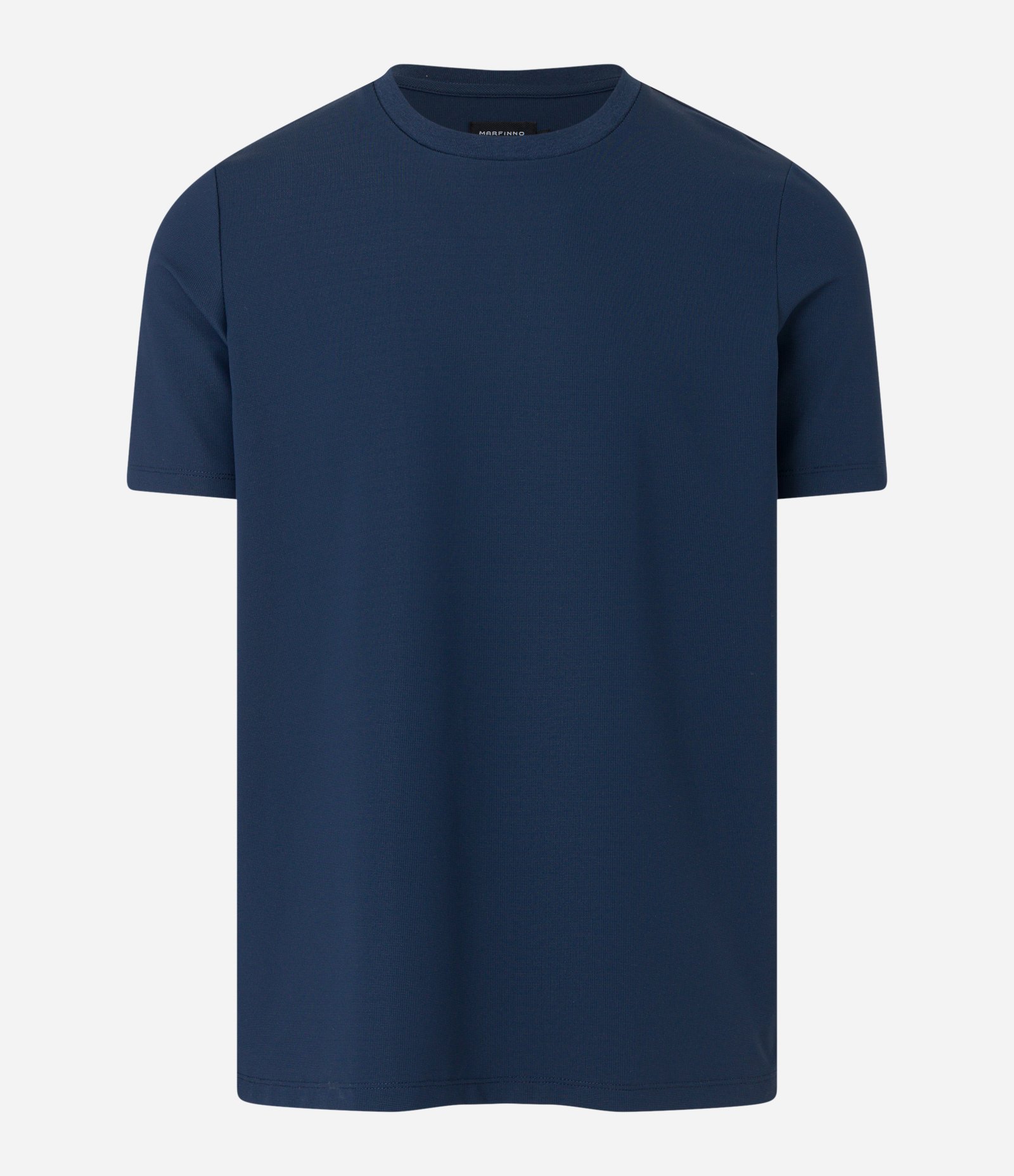 Camiseta Slim Maquinetada Performance com Gola Redonda Azul 8