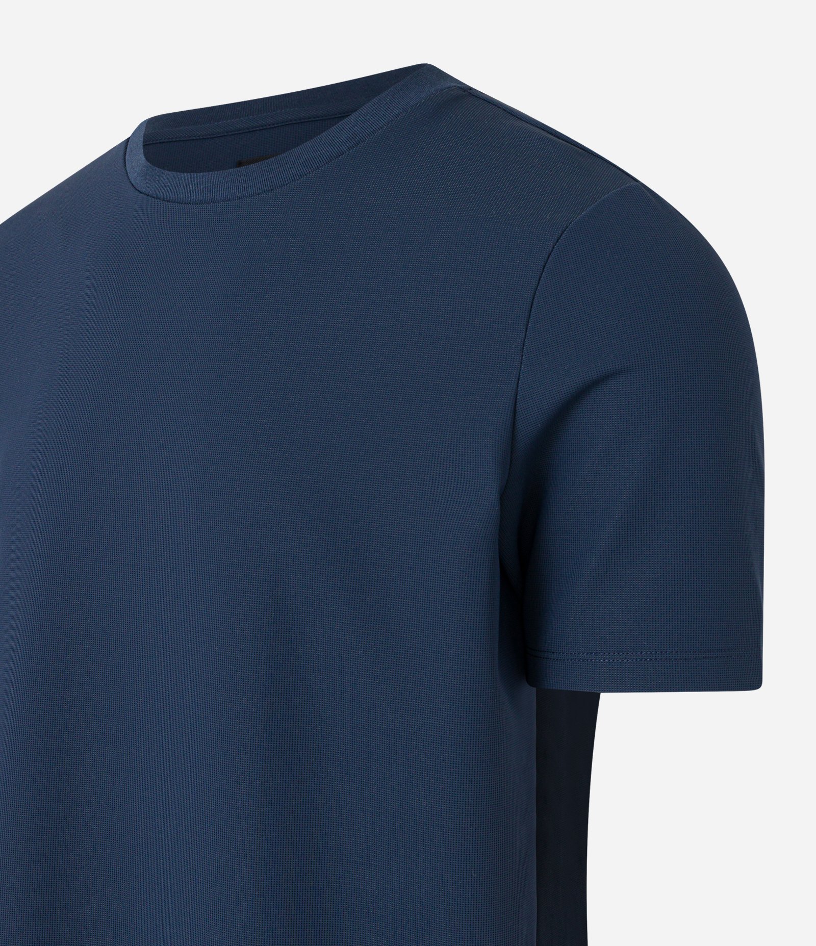 Camiseta Slim Maquinetada Performance com Gola Redonda Azul 9