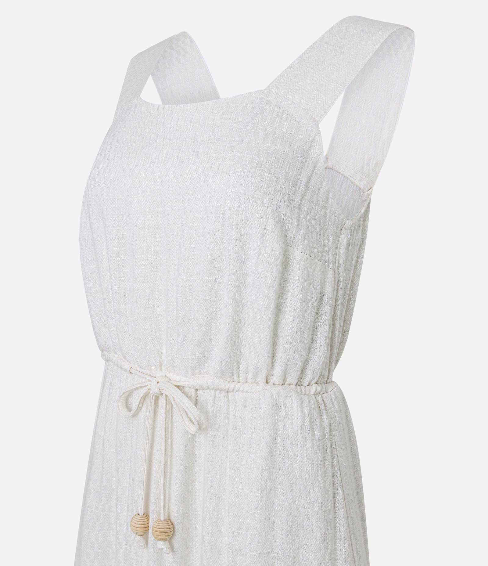 Vestido Midi Evasê Sem Manga em Viscolinho com Cinto de Cordão e Detalhes 7