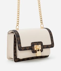 Bolsa Transversal Pequena em PU com Alça de Corrente