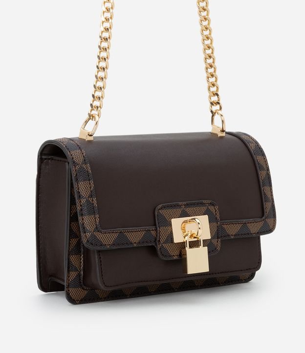 Bolsa Transversal Pequena em PU com Alça de Corrente