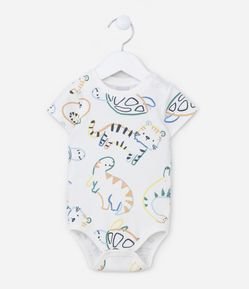 Body Infantil em Algodão Estampa Bichinhos - Tam 0 a 18 meses