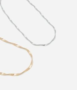 Colar 2 Camadas em com Corrente Italiana Torcida