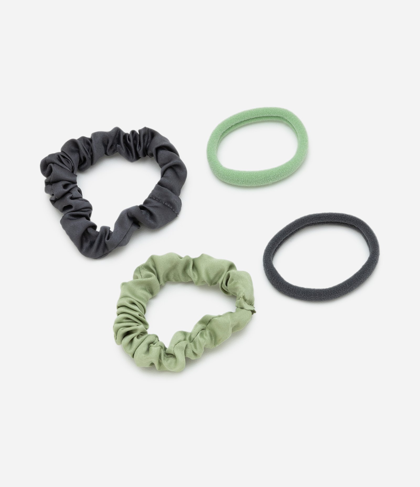 Kit 04 Elásticos de Cabelo Seamless com Scruchie Verde 1