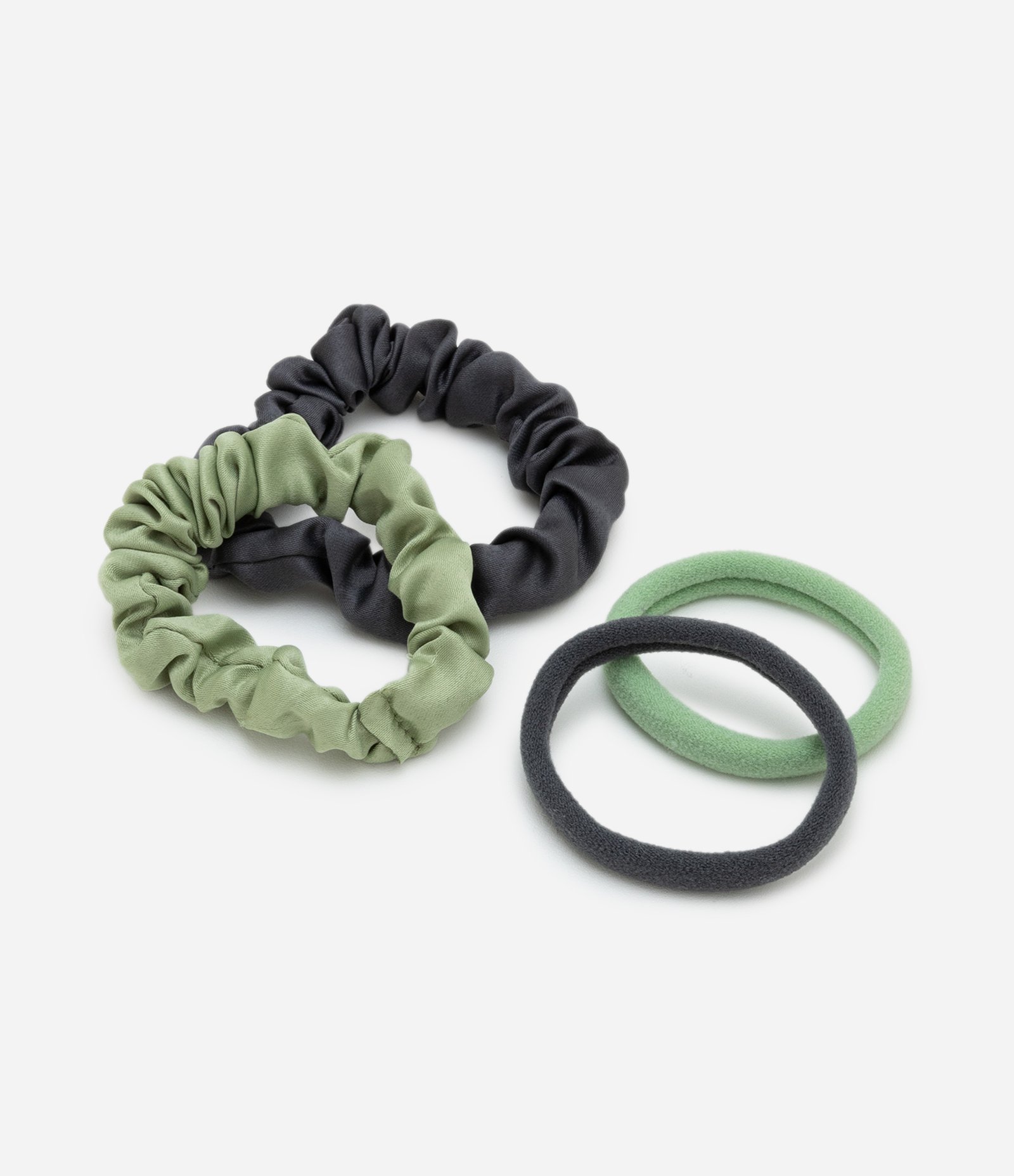 Kit 04 Elásticos de Cabelo Seamless com Scruchie Verde 2