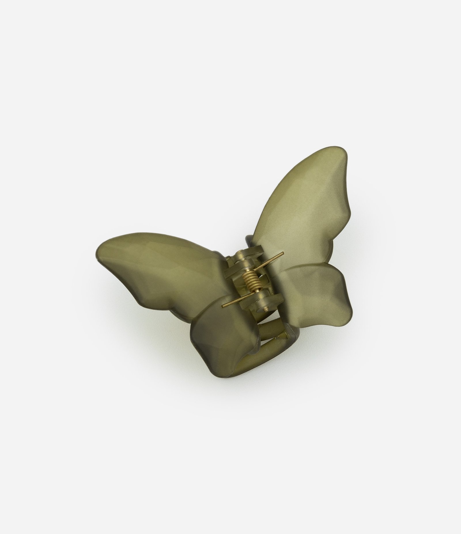 Piranha De Cabelo Grande em Plástico com Formato de Borboleta Translucida Verde 1