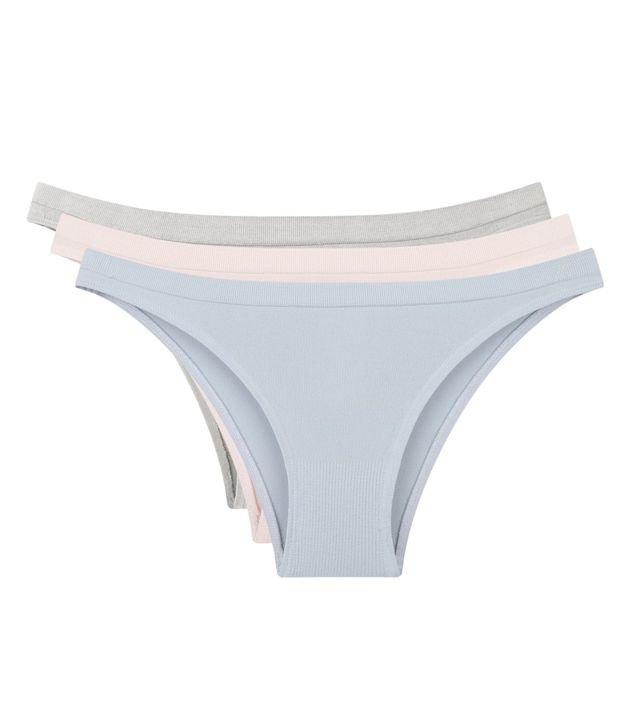 Kit 03 Calcinhas Tanga Texturizadas Sem Costura Trifil