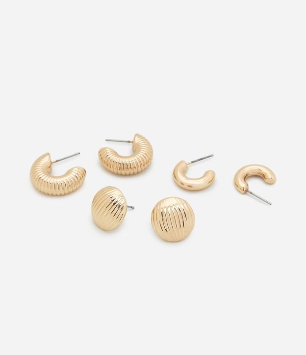 Kit 03 Argolas em Metal Bold e com Texturas