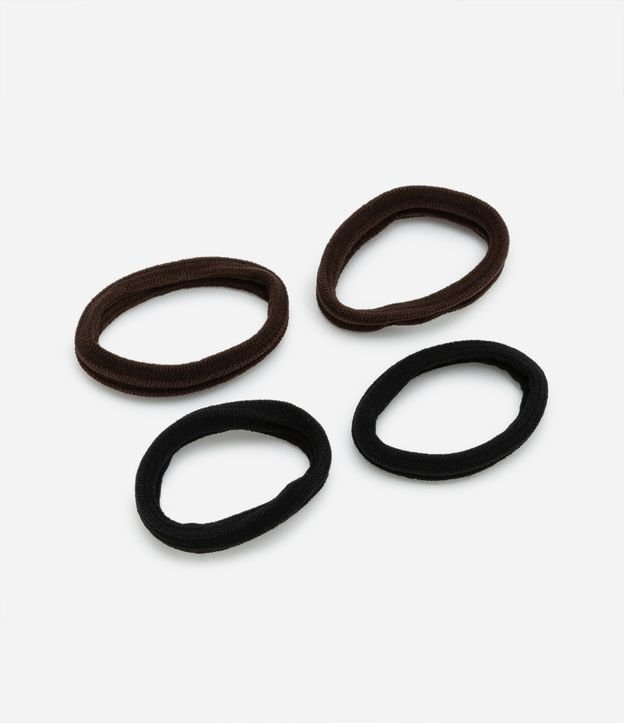 Kit 04 Elástico de Cabelo Seamless com Textura