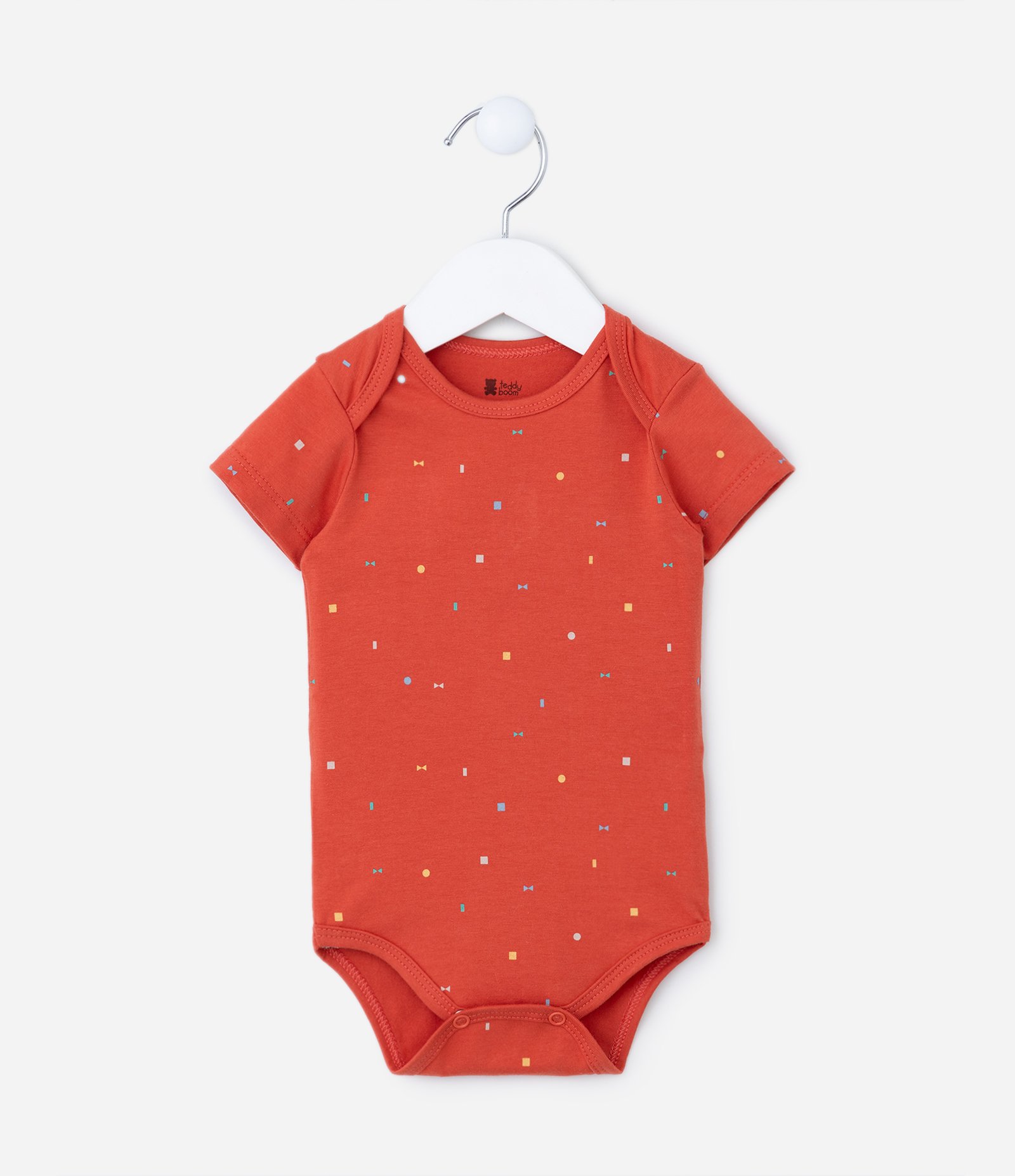 Body Infantil com Estampa Mini Formas Geométricas- Tam 0 a 18 meses Vermelho 1