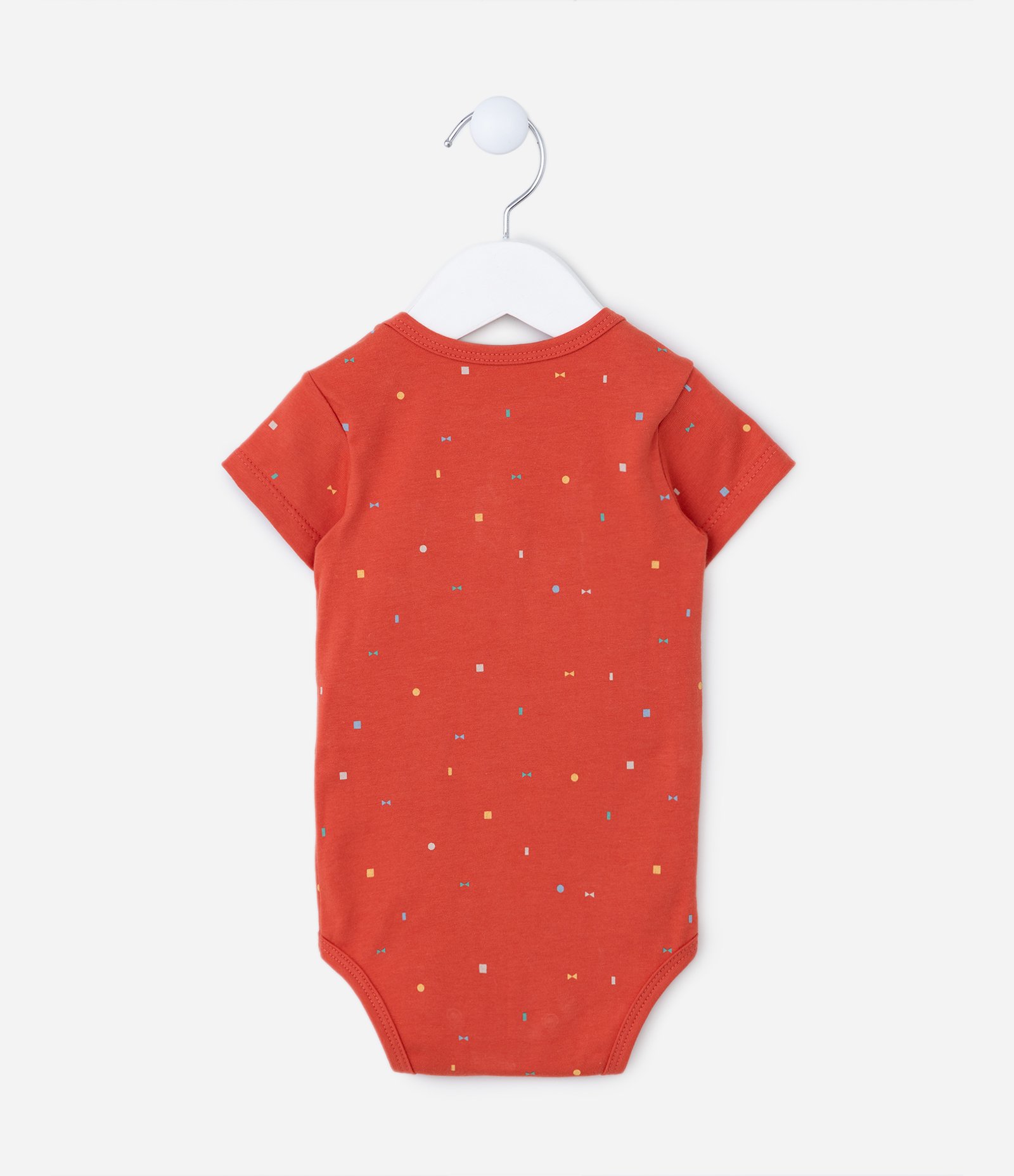 Body Infantil com Estampa Mini Formas Geométricas- Tam 0 a 18 meses Vermelho 2