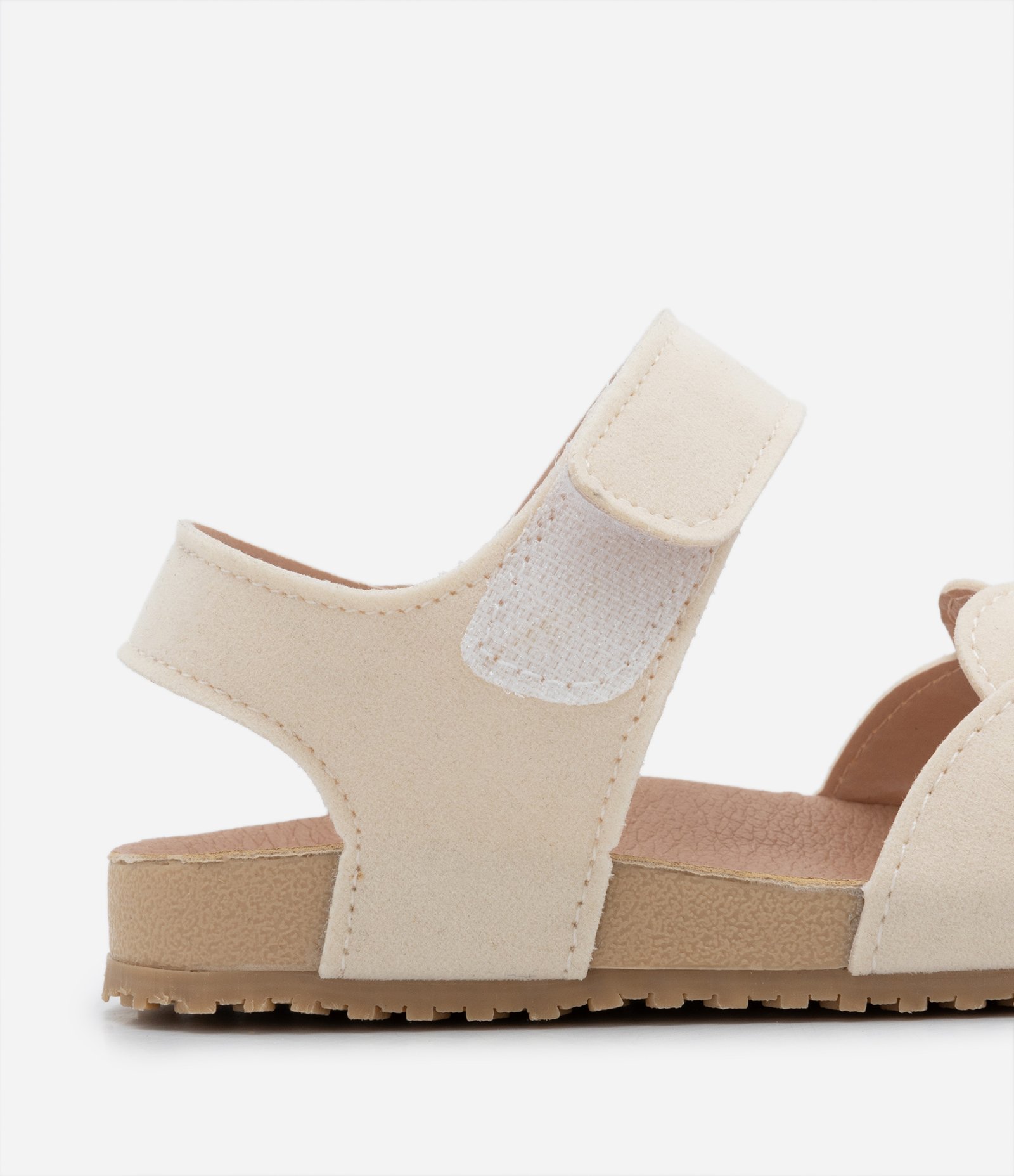 Sandália Infantil em PU com Efeito Camurça e Tira Trançada - Tam 20 ao 27 Off White 3