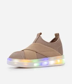 Tênis Calce Fácil Infantil com Tiras Elásticas e Sola LED - Tam 20 ao 27