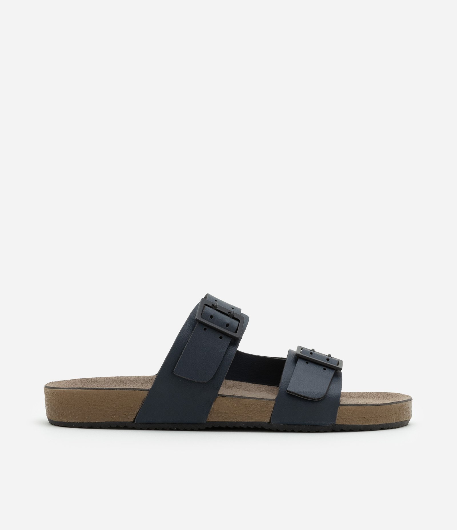 Sandália Slide em Pu com Tiras e Fivelas 1