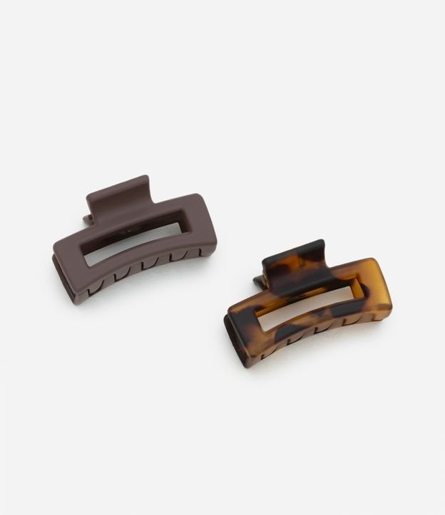 Kit 02 Piranhas de Cabelo Retangulares com Efeito Emborrachadas