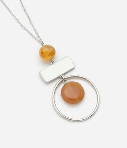 Colar Longo com Pingentes Beads em Resina