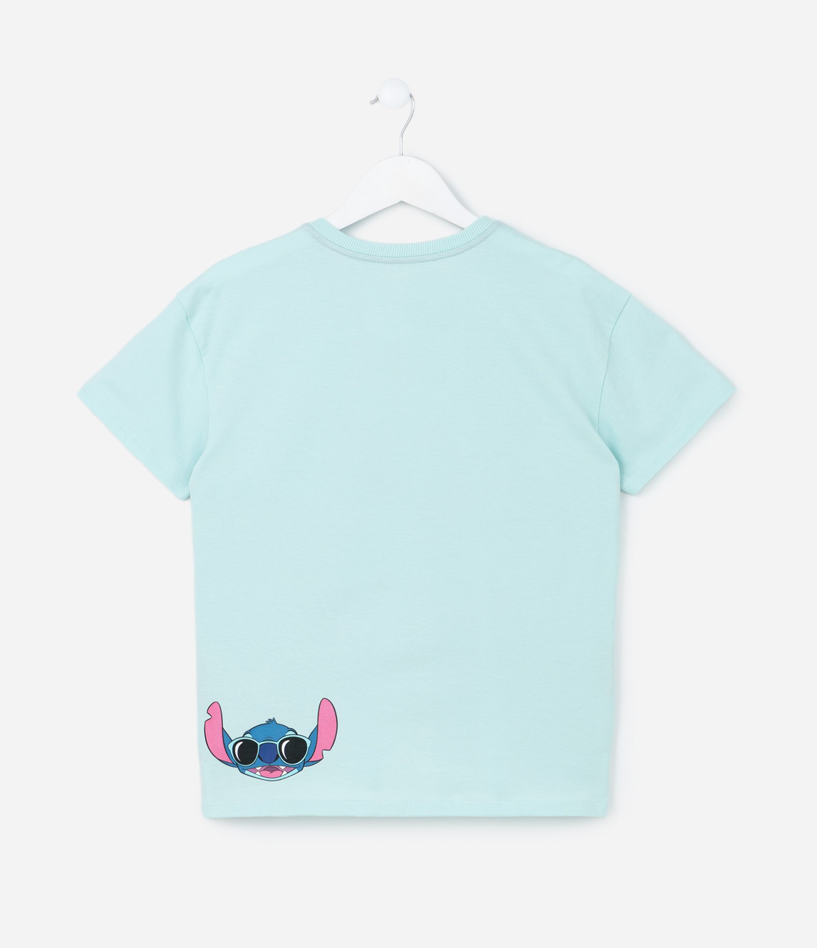 Camiseta Infantil com Estampa do Stitch Tomando Sorvete - Tam 5 a 14 Anos Verde 2